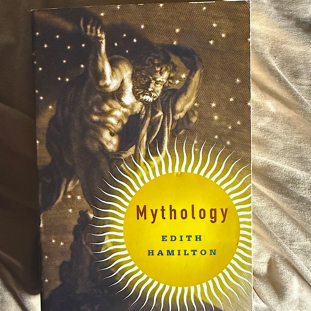 MythologyBook  by Edith Hamilton - Brown and Yellow Cover like new